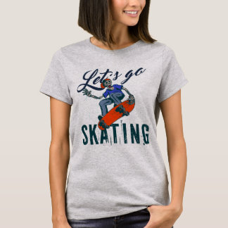 Skeleton Skateboarding T-Shirt | Skate Street Art 