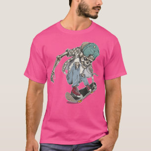 Skeleton Skater Death Skateboarding T-Shirt