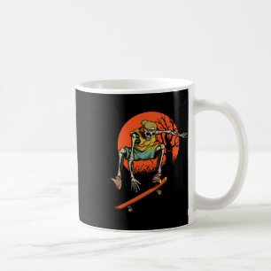 Skeleton Skater In Halloween With Skateboard Coffee Mug