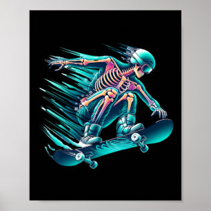Skeleton Skating Speed Cool Poster