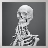 Skeleton Skull Halloween Black and White Grey