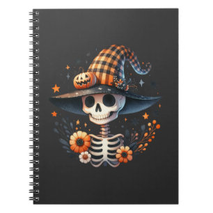skeleton skull halloween day notebook