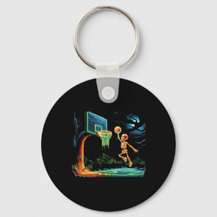 Skeleton Slam Dunk Hoop Sketll Halloween Men Boys Key Ring