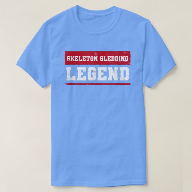 Skeleton Sledding Legend Skeleton Sledder Adventur T-Shirt (Design Front)