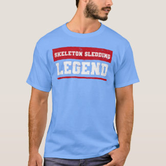 Skeleton Sledding Legend Skeleton Sledder Adventur T-Shirt
