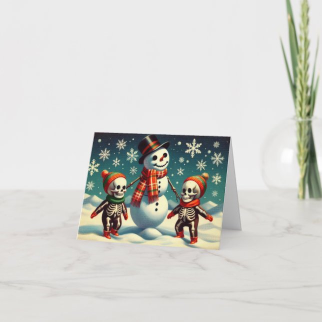 Skeleton Snow-play  Card (Front)