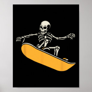 Skeleton Snowboarder Extreme Winter Sports Snowboa Poster