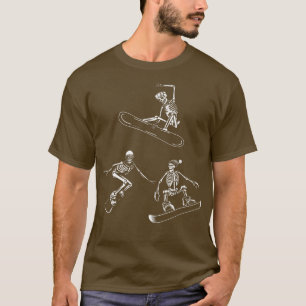 Skeleton Snowboarding Lover Spooky Vibes Halloween T-Shirt