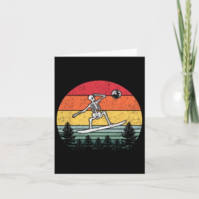 Skeleton Snowboarding Snowboard Moon Snowboarder - Card (Front)