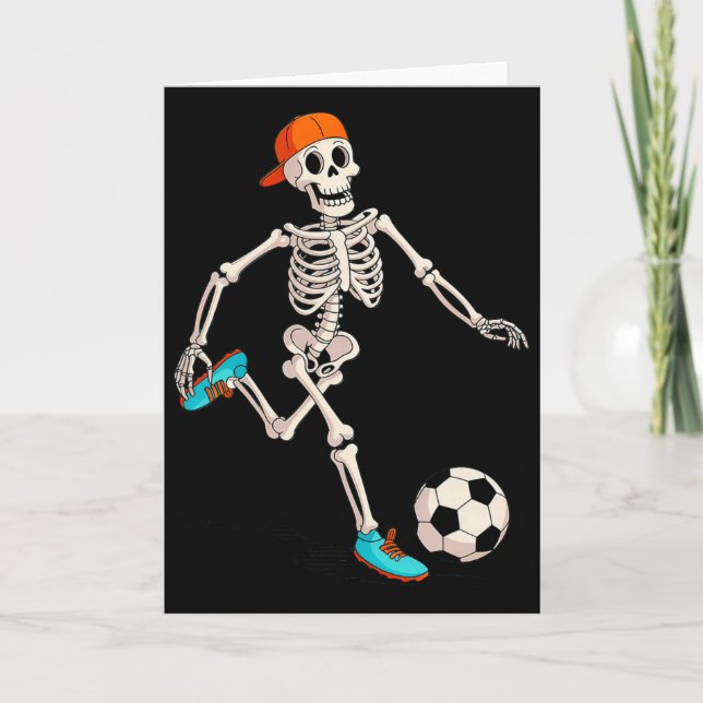 Skeleton Soccer Halloween Costume  Card (Front)
