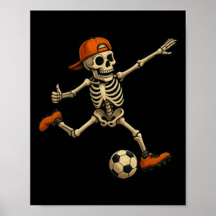 Skeleton Soccer Halloween Costume For Men Boys Kid Poster