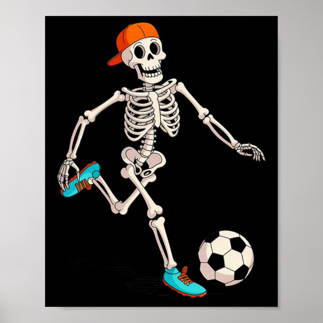 Skeleton Soccer Halloween Costume  Poster (Front)