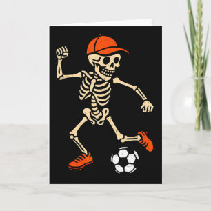 Skeleton Soccer Halloween Costume Spooky Sport Pla Card