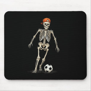 Skeleton Soccer Halloween Funny Spooky Playing Soc Mouse Pad