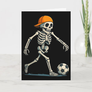 Skeleton Soccer Halloween Lazy Costume Funny Men B Card