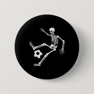 Skeleton Soccer Player Halloween Costume Enthusias 6 Cm Round Badge