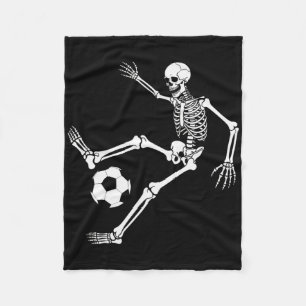 Skeleton Soccer Player Halloween Costume Enthusias Fleece Blanket