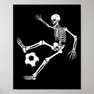 Skeleton Soccer Player Halloween Costume Enthusias Poster