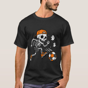 Skeleton Soccer Pumpkin Halloween Costume Boys Tee