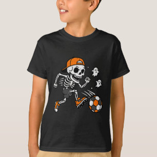Skeleton Soccer Pumpkin Halloween Costume Boys Tee