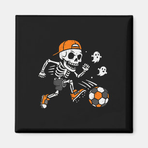 Skeleton Soccer Pumpkin Halloween Costume Boys Tee Magnet