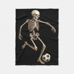 Skeleton Soccer Retro Halloween Costume Funny Men  Fleece Blanket