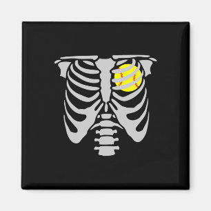 Skeleton Softll Player Kids Funny Softll Halloween Magnet