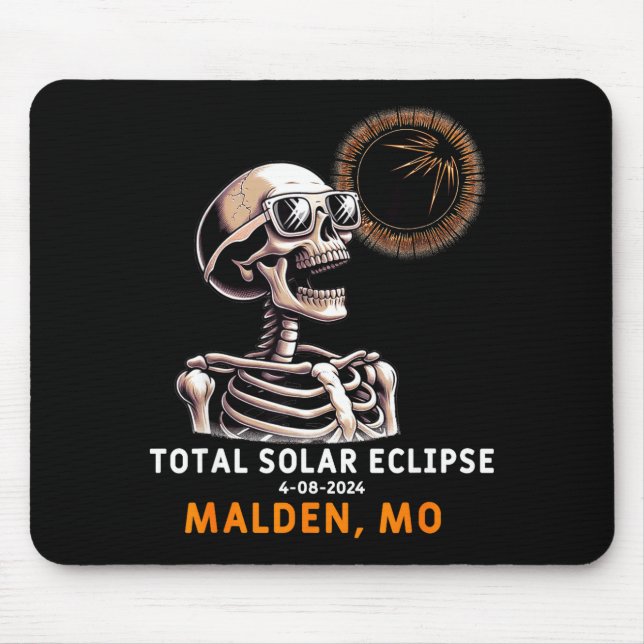 Skeleton Solar Eclipse Malden Missouri Illustratio Mouse Pad (Front)