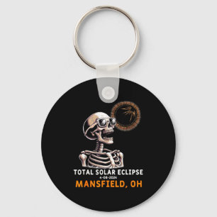 Skeleton Solar Eclipse Mansfield Ohio Key Ring