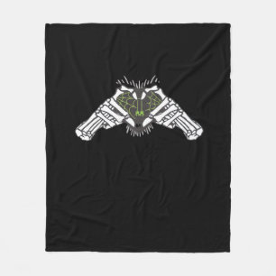 Skeleton Spider Heart Fleece Blanket