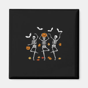 Skeleton Spooky Dancing Fall Halloween Thanksgivin Magnet