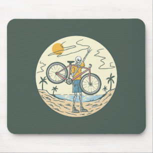Skeleton Summer Bike Mouse Pad