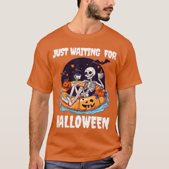 Skeleton Summer Spooky Vibes Just Waiting For Hall T-Shirt (Front)
