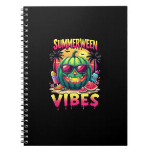 Skeleton Summer Summerween Vibes Watermelon Jack-O Notebook