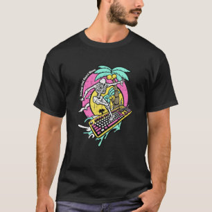 Skeleton Surf Keyboard Skull Hawaiian T-Shirt