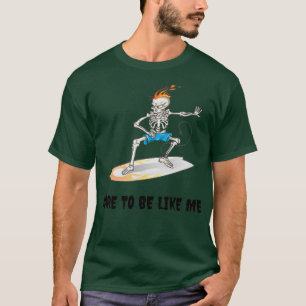 Skeleton Surf Surfing Halloween Surfing T-Shirt