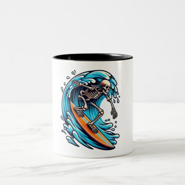 skeleton surfing mug (Center)