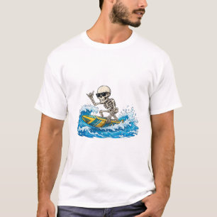 Skeleton Surfing T-Shirt Funny Summer Surfboard Be