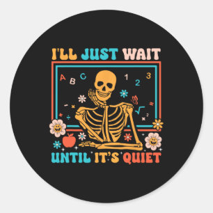 Skeleton Teacher Halloween Costume Men Women  Classic Round Sticker