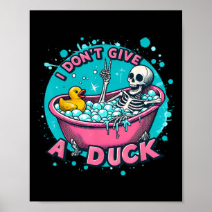 Skeleton Th Humour Rubber Duck Funny Halloween  Poster