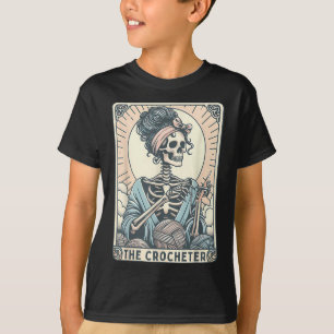 Skeleton The Crocheter Mum Tarot Card Knitter Croc T-Shirt