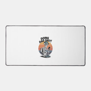Skeleton Toilet Dad Desk Mat
