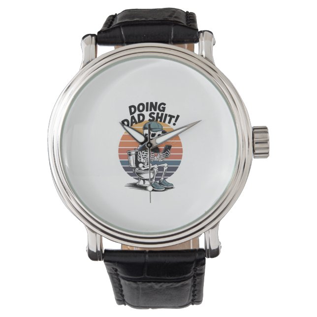 Skeleton Toilet Dad Watch (Front)