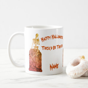 Skeleton Tombstone Halloween Funny Personalised Coffee Mug