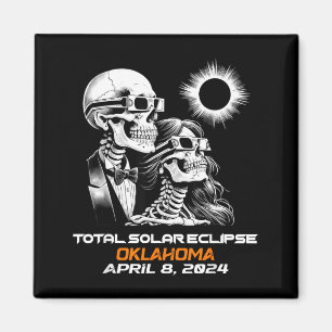 Skeleton Total Solar Eclipse Oklahoma Ok Magnet