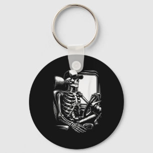 Skeleton Truck Driver Funny Big Trucking Truck Key Ring