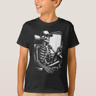 Skeleton Truck Driver Funny Big Trucking Truck T-Shirt