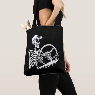 Skeleton Truck Driver - Funny Big Trucking Trucker Tote Bag