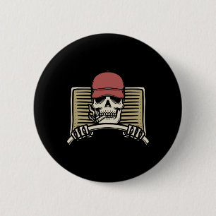 Skeleton Trucker Lazy Halloween Costume Skull Truc 6 Cm Round Badge