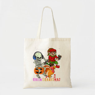 skeleton Turkey elf Gamer Christmas halloween boys Tote Bag